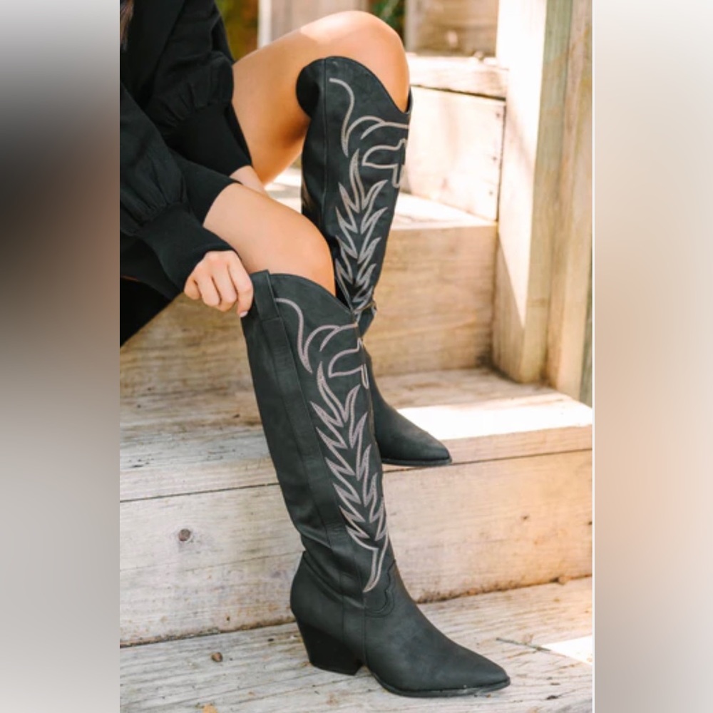Postie Western Black Boots